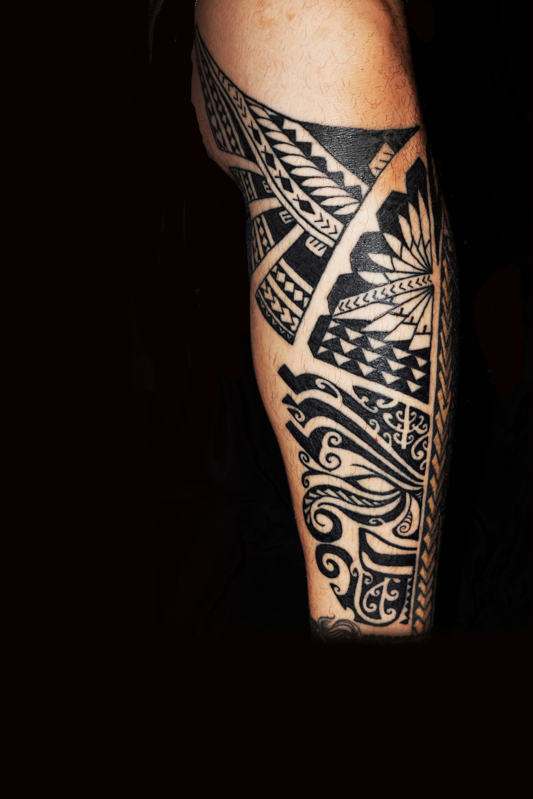 Tribal Calf Tattoo